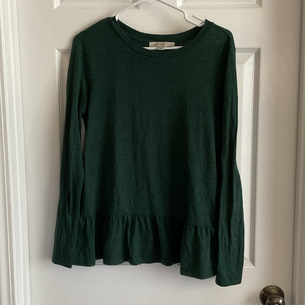 LOFT Forest Green Knit Top
